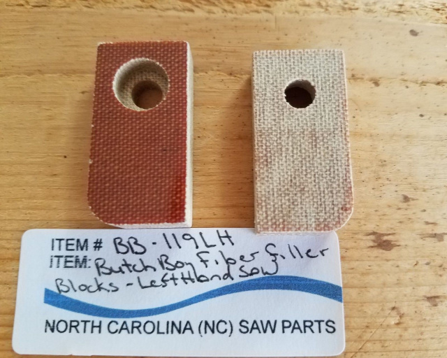 2 Fiber Filler Blocks for Butcher Boy Left Hand Saw Models B12, B14, B16, 1435, 1640 & Cobra 14/16.